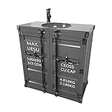 Industriestil Sockel Waschbeckenunterschrank, Einteilige Retro Standwaschbecken Aufbewahrungseinheit, Handgemachte Schmiedeeiserne Waschtischunterschrank Mit Wasserhahn Und Abfluss Combo(Color:Grau)