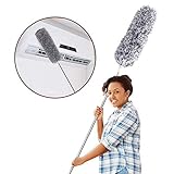 NOCHME Staubwedel Teleskop Mit Extra Lang Ausziehbar Griff, 78-245cm Edelstahl Waschbar Staubwischer Staubbesen Mit Biegbarem Mikrofasern Bürsten Kopf Zur Entfernt Staub Und Spinnweb