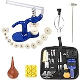 Homtone Uhrenwerkzeug Set, Uhren Reparatur Set, Uhr Presse Uhr Einpresswerkzeug Set, Professionelles Uhrmacherwerkzeug Uhr Akku-Ersatzwerkzeug Reparatur Werkzeug mit Trag