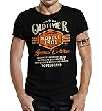 T-Shirt als Geschenk für Männer zum 40. Geburtstag: Oldtimer Modell 1981 XL