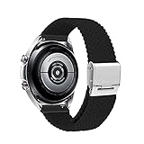 Niboow 20mm Solo Loop Armband Kompatibel mit Samsung Galaxy Watch 4, Ersatzband für Samsung Galaxy Watch 4 Classic/Watch Active/Active 2/Galaxy Watch 3 41 mm/Samsung Gear Sport/S2 Classic-Schw