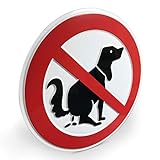 Betriebsausstattung24® Verbotsschild „Hier ist kein Hundeklo“ | Hundetoilette | Hinweisschild | Wetterfeste | Aluminium Geprägt | Farbe: Weißes Schild mit rotem Verbotszeichen | Größe: Ø 20,0
