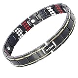 ZDXNNX Wunderbar Magnetisches Herren-Armband Magnetarmband Für Männer Mit Geschenkbox Schmerzlinderung Für Arthritis Karpaltunnel Magnetfeldtherapie Herren Damen Armband Edelstahl Unisex, Black G