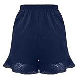 QINGMEN Damen Sommer einfarbig High Elasticity Casual Lose Shorts mit T