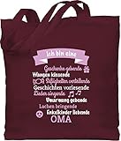 Shirtracer Oma Geschenk - Ich bin eine Oma! - Unisize - Bordeauxrot - geschenke für oma - WM101 - Stoffbeutel aus Baumwolle Jutebeutel lange Henk