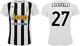 Sportbaer Fußballtrikot Manuel Locatelli Saison 2021 2022, Trikot Weiß Schwarz Nr. 27, Erst-Trikot, offizielles Replikat, für Erwachsene und Kinder. (XL)