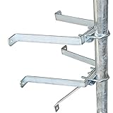 PremiumX Sat-Mauerhalter Wandabstandshalter Wandabstand 40cm für Mast bis Ø 60mm aus verzinktem S