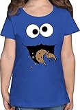 Kinder Karneval und Fasching Kostüme - Keks-Monster - 104 (3/4 Jahre) - Royalblau - keks Monster Shirt mädchen - F131K - Mädchen Kinder T-S