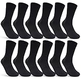 6 | 12 | 24 Paar Socken Damen & Herren Schwarz Baumwolle (12 Paar | Schwarz 39-42)