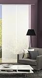 Vision S 55401 | 2er-Set Schiebegardine ROM | halb-transparenter Stoff in Bambus-Optik | 260x60 cm | Farbe: (weiß)