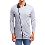 Hemd Herren Langarm Spleißen Slim Fit Shirt Herren Schick Schal Entwurf Hemd/Schräger Reißverschluss Jacke Herren Frühling Herbst Mode Lässig Hemd H