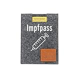 Impfpass Hülle Filz - Hülle Impfausweis - Impfpass Etui für Erwachsene - Schutzhülle Impfpass - Impfpasshülle (93mm x 130mm) easy and green (DUNKELGRAU)