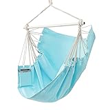 HBselect Hangesessel Schaukelstuhl Hängestuhl OHNE KISSEN Hängematte Federwiege für Erwachsen Kinder Deko Schlafzimmer Teenager Mädchen Sessel Outdoor Indoor Balkon seitige Tasche Belastbarkeit 150 kg