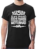 Motorrad Zubehör Biker - Scheiß aufs Pferd echte Prinzen kommen mit dem Motorrad - 3XL - Schwarz - EIN echtes Pferd - L190 - Tshirt Herren und Männer T-S