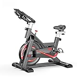 JiuErDP Heimtrainer Hometrainer Fahrrad, Spinning Bike Indoor Cycle Mit 11kg Schwungscheibe & Leisem Riemenantrieb, Verstellbarem Sitz Und W