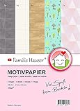 Familie Hauser Motivpapier 8 Bogen DIN A4 300g/m² Designpapier Bastelpapier für M