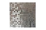 Mosaik Fliese Edelstahl silber silber Stahl gebürstet für WAND BAD WC DUSCHE KÜCHE FLIESENSPIEGEL THEKENVERKLEIDUNG BADEWANNENVERKLEIDUNG Mosaikmatte Mosaikp