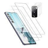 Tjicui Panzerglas Schutzfolie für Galaxy S20 FE, [3 Stück] [HD Clear] [9H Härte] [Fingerabdrucksensor Kompatible] [Kamera Schutzfolie] HD Displayschutzfolie für Samsung Galaxy S20 FE