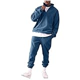 Xiart Trainingsanzüge Herren, Fitness Sporthose und Trainingsjacke Sweatshirt Hose mit praktischen Seitentaschen Track Suit Trainings-Anzug Outdoor Laufanzug für Gym F