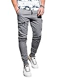 Ombre Joggers, Herren-Trainingshose mit Kordelzug, Workout Jogging, Bergsport, Freizeit, Sportanzug, Jogger, lang, mit Taschen, Baggy, lockere Passform, S-XXL (L, Grau)