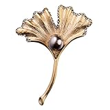 Gespout Ginkgo Biloba Brosche Mantel Pullover Brooch Nadel Weihnachten Brosche Geburtstag Geschenk Pin Kleidung Zubehör Dek