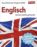 Sprachkalender - Englisch lernen leicht gemacht - Kalender 2022 - Harenberg-Verlag - Tagesabreißkalender - 12,5 cm x 16