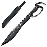 KS-11 Machete mit Säge Schwarz ESPARTANO 300 Sparta Leonidas mit Handschutz - Gesamtlänge 65cm, Macheten, schwarz g