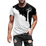 Briskorry Herren Bunt Galaxy 3D Druck Rundhals Casual Strassenmode Sport Spaß Motiv Tops T-Shirt Fashion Streetstyle Sommer Grafik Kurzarm Gym Beiläufige Männer Bodybuilder Training