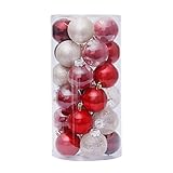 Urlaubsdekoration Weihnachtskugel Ornamente - 6cm 30pcs Rot Gold Weihnachtskugel Weihnachtsbaum Ornament Anhänger Transparent Federfüllung Hanging-Ball- Party Home Shopping Mall Dekorationen B