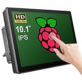 Raspberry Pi kapazitiver Touchscreen mit Hülle 10,1 Zoll HDMI-Monitor 1280 x 800 IPS LCD-Display mit integrierten Dual-Lautsprechern, kompatibel mit Raspberry Pi 4B 3B + Windows 7/8/10