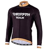 CHRISSON Frostbuster Gold XXL Winter Fahrradjacke für Herren, Winter Fahrradbekleidung mit Polar Fleece Futter, Winddichte und Wasserabweisende Thermo Radjacke, Fahrradtrikot für M