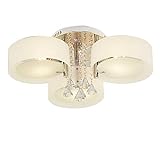 LED Kristall Deckenleuchte mit Fernbedienung Moderne Kristall Deckenlampe 3/5/7-Flammig Hängelamp E27 Fassung Esszimmerlampe für Schlafzimmer Wohnzimmer Esszimmer (3 x E27)