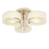 LED Kristall Deckenleuchte mit Fernbedienung Moderne Kristall Deckenlampe 3/5/7-Flammig Hängelamp E27 Fassung Esszimmerlampe für Schlafzimmer Wohnzimmer Esszimmer (3 x E27)