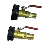DONGOW Ventil 2 Stück.IBC-Behälter-Ventil-Adapter Outlet Tap-Anschluss Compatible with Regenfass Regen B