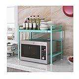 küchenwagen Extensible Mikrowelle Rack-KücheCountertop und Küche-Kabinett Storage Rack Storage Rack,Can Bär 88 Pfund (40kg)zum Speichern Mikrowelle Erröten Rosa Küchenregal ( Color : Green )