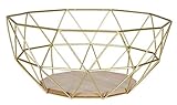levandeo Korb Metall Gold 26x12cm Obstkorb Modern Holz MDF Braun Schüssel Schale Deko Obstschale Tischdek