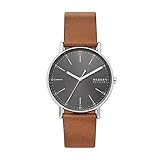 Skagen Herren Analog Quarz Uhr mit Leder Armband SKW6578