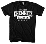 College City Chemnitz Herren T-Shirt | Stadt - Chemnitz Skyline - Fussball - Chemnitz Shirt - Ultras | Schwarz (L)