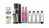 SodaStream Wassersprudler Duo Mega-Set mit 2X CO2-Zylinder, 3X 1L Glasflasche und 2X 1L spülmaschinenfeste Kunststoff-Flasche, Höhe: 44cm, Farbe: T