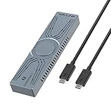 [Intel-Zertifiziert] Wavlink Thunderbolt 3 M.2 Gehäuse für PCIe NVMe SSD, 40Gbps Type-C to M Key/B+M Key 2280 Aluminium Festplattengehäuse, Unterstützt Thunderbolt 3/4, bis zu 2TB, G