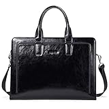 BOSTANTEN Leder Aktentaschen Herren/Damen 15.6 Zoll Laptoptaschen Businesstasche Schultertasche Henkeltasche Tote Tasche Schw