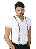 Unbekannt Hosenträger Herren Damen Hosen Träger Y Form Style Clips Schmal Verschiedene Design zur Auswahl - vertrieb durch ABAV (Peace Regenbogen 00587)