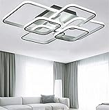 QHCGOOD LED Deckenleuchte Wohnzimmer Lampe Kaltweißes Licht Schlafzimmer Lampe Weißes Quadrat 6-Flamme Lampe Kinder Esszimmer Küche Flur Innen Dekorative 70 * 58 * 18 cm 60 W
