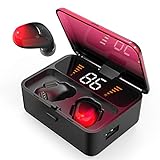 Wsaman Noise Cancelling In Ear Ohrhörer, schweißresistente Bluetooth-Kopfhörer mit 2000mAh-Ladebox,für Laufen Training, Wireless Earbuds,R