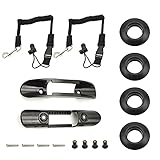 ZIEM 4 PCS Kajak Paddelhalter Clips mit verstellbaren Kajak Sicherheits-Paddelleinen mit 4 PCS Kajak Paddel Tropfringe Universal Kajak Bootszubehö
