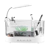 Fischtank, USB wiederaufladbar, kleines Betta-Aquarium mit LED-Licht als Geschenk für Dekoration (weiß)