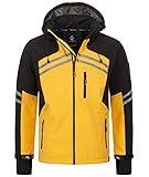 Rock Creek Herren Softshell Jacke Outdoor Jacke Windbreaker Übergangsjacke Anorak Kapuze Regenjacke Winterjacke Herrenjacke Jacket H-285 Gelb 3XL