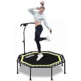 Onetwofit Profi-Fitness-Trampolin, 121 cm bis 129 cm, mit verstellbarem Griff für die Verwendung im Innen- und Außenbereich, geeignet für Fitness von Erwachsenen, Gewicht: 150 kg., Achteck & Grü