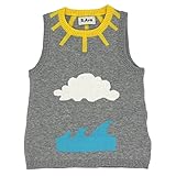 b.ave Pullunder Kinder Strickweste Baby Jungen Ärmellos Strickpullover Mädchen Rundhals Weste Sweater (Summer Gray,98cm)