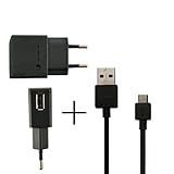 Original Sony Ericsson Ladekabel Schwarz für Sony Xperia X Performance EP800 + EC801 Netzteil Ladegerät Aufladegerät MicroUSB Aufladekabel Charger + gratis Bildschirm Reinigungsp